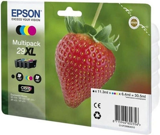 Epson 29XL Γνήσιο Πακέτο 4 Μελανιών Εκτυπωτή InkJet Κίτρινο / Κυανό / Ματζέντα / Μαύρο (C13T29964022) - Image 1