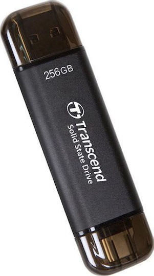 Transcend ESD310C 256GB USB 3.2 SSD Stick με σύνδεση USB-C & USB-A Μαύρο - Image 1