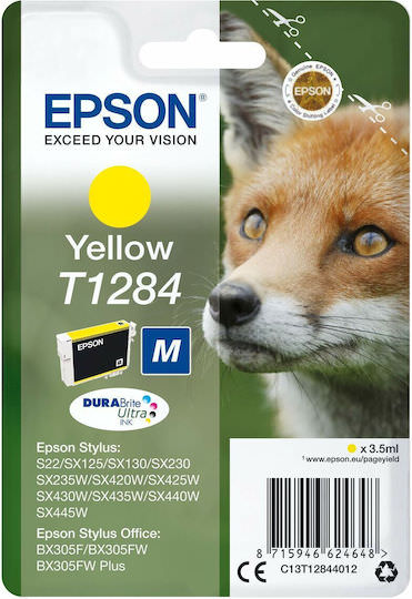 Epson T1284 DURABrite Γνήσιο Μελάνι Εκτυπωτή InkJet Κίτρινο (C13T12844022) - Image 1