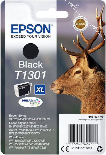 Epson T1301 Γνήσιο Μελάνι Εκτυπωτή InkJet Μαύρο (C13T13014022) - Image 1