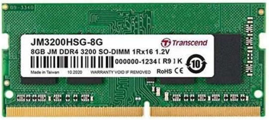 Transcend DDR4 με Module 1x8GB και Ταχύτητα 3200 για Laptop - Image 1