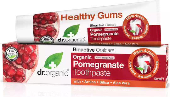 Dr.Organic Pomegranate Οδοντόκρεμα για Ευαίσθητα Δόντια & Τερηδόνα 100ml - Image 1