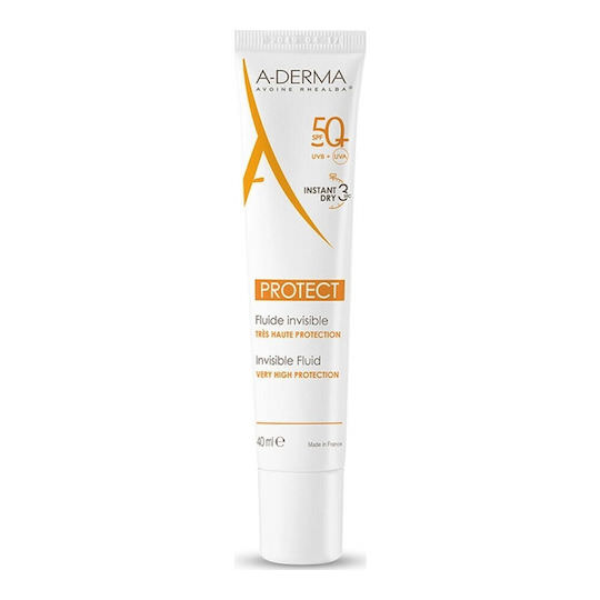 A-Derma Sun Protect Invisible Fluid Αντηλιακή Κρέμα για το Σώμα SPF50 40ml - Image 1