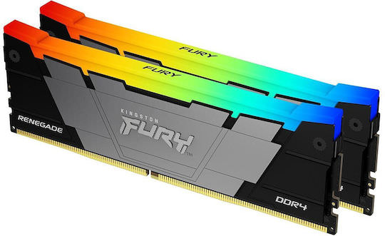 Kingston Fury Renegade Rgb DDR4 64GB RAM με 2x32GB Modules και Ταχύτητα 3200 για Desktop - Image 1
