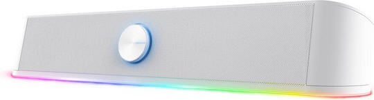 Trust GXT 619 Thorne RGB Illuminated Soundbar Ηχεία Υπολογιστή 2.0 με Ισχύ 12W σε Λευκό Χρώμα - Image 1