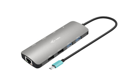i-tec USB-C Metal Nano USB-C Docking Station με HDMI 4K PD Ethernet και σύνδεση 2 Οθονών Γκρι - Image 1