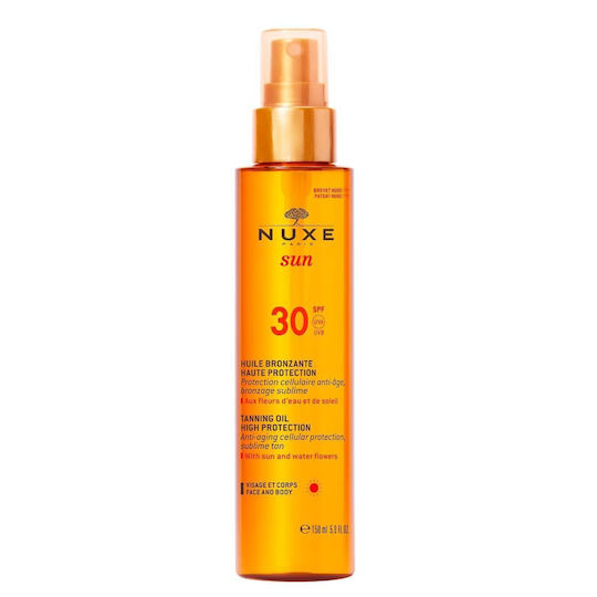 Nuxe Sun Tanning Oil Αδιάβροχο Αντηλιακό Λάδι Προσώπου και Σώματος SPF30 σε Spray 150ml - Image 1