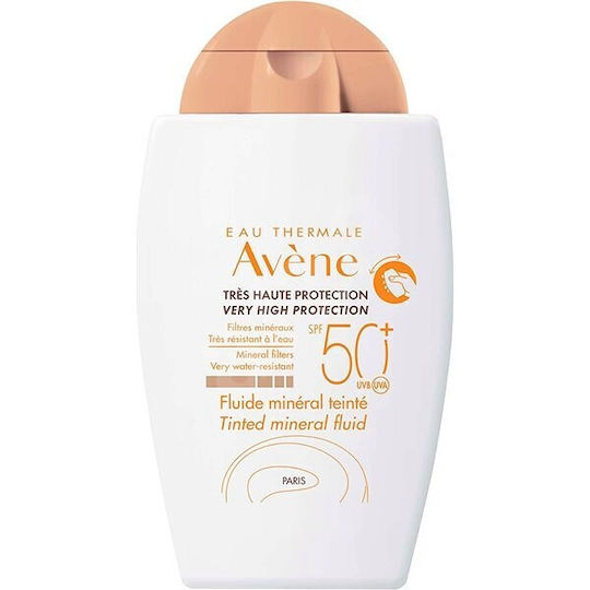Eau Thermale Avène Fluide Mineral Teinte Mineral Αδιάβροχη Αντηλιακή Κρέμα Προσώπου SPF50 με Χρώμα 40ml - Image 1