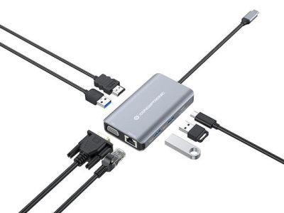 Conceptronic USB-C Docking Station με HDMI 4K PD Ethernet και σύνδεση 2 Οθονών Γκρι (DONN21G) - Image 2