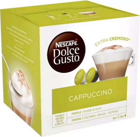 Nescafe Κάψουλες Cappuccino Συμβατές με Μηχανή Dolce Gusto 16caps - Image 1