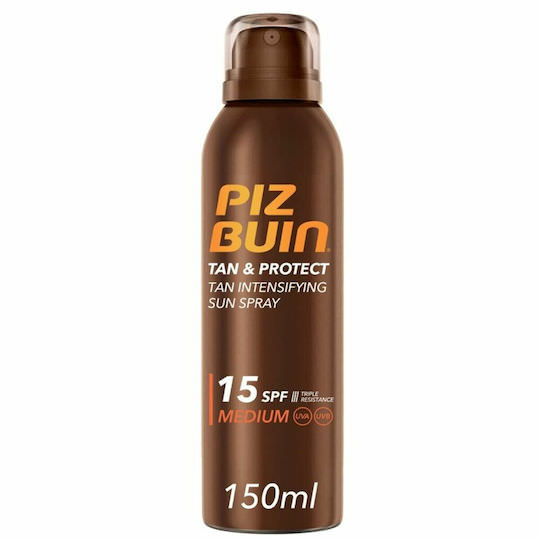 Piz Buin Tan & Protect Tan Intensifying Sun Αδιάβροχη Αντηλιακή Λοσιόν για το Σώμα SPF15 σε Spray 150ml - Image 1