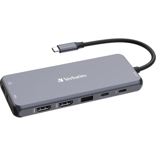 Verbatim USB-C Pro CMH-14 USB-C Docking Station με HDMI 4K PD Ethernet και σύνδεση 3 Οθονών Γκρι - Image 1