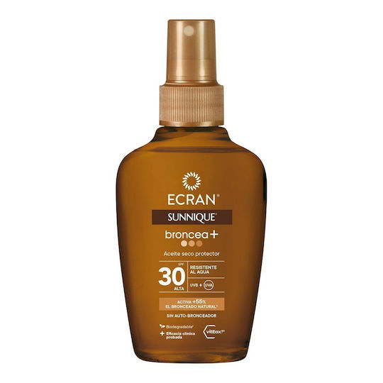 Ecran Sunnique Broncea+ Αδιάβροχο Αντηλιακό Λάδι για το Σώμα SPF30 100ml - Image 1