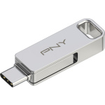 PNY Duo Link 64GB USB 3.2 Stick με σύνδεση USB-A & USB-C Ασημί