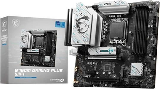 MSI B760M Gaming Plus WIFI Motherboard Micro ATX με Intel 1700 Socket 911-7D99-017 7D99-017R - Image 1