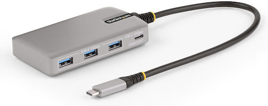 StarTech USB 2.0 Hub 3 Θυρών με σύνδεση USB-A / USB-C Γκρι - Image 1