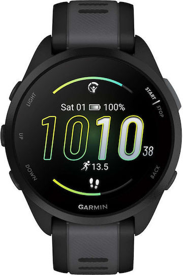 Garmin Forerunner 165 43mm Αδιάβροχο Smartwatch με Παλμογράφο (Black/Slate Gray) - Image 1