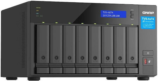 QNap NAS Tower με 8 θέσεις για HDD/M.2/SSD και 2 θύρες Ethernet (TVS-h874X-i9-64G) - Image 1