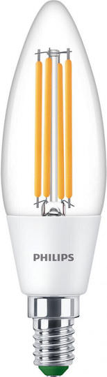 Philips Λάμπα LED 40W 125mm για Ντουί E14 και Σχήμα B35 Θερμό Λευκό 485lm - Image 1