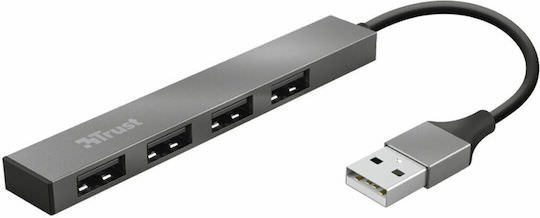 Trust USB 2.0 Hub 4 Θυρών με σύνδεση USB-A Γκρι - Image 1