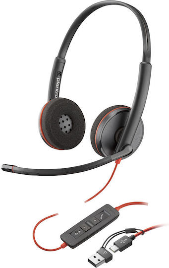 Poly Blackwire 3220 On Ear Multimedia Ακουστικά με μικρόφωνο και σύνδεση USB-A / USB-C - Image 1
