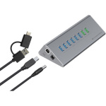 Conceptronic USB 3.0 Hub 10 Θυρών με σύνδεση USB-C και Εξωτερική Παροχή Ρεύματος Γκρι - Image 2