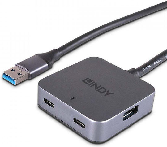 Lindy USB 3.0 Hub 4 Θυρών με σύνδεση USB-A Γκρι - Image 1