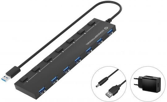 Conceptronic USB 3.0 Hub 7 Θυρών με σύνδεση USB-A και Εξωτερική Παροχή Ρεύματος - Image 1