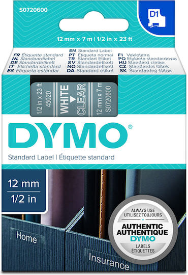 Dymo 45020 Ταινία Ετικετογράφου σε Λευκό Χρώμα - Image 1