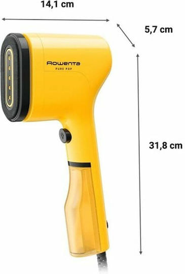 Rowenta Ατμοκαθαριστής Ρούχων Χειρός 1300W με Δοχείο 70ml Κίτρινος - Image 1