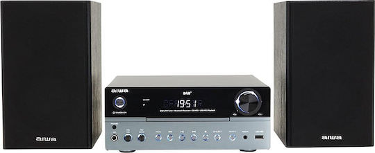 Aiwa Ηχοσύστημα 2.0 MSBTU-700DAB 50W με CD Player και Bluetooth Ασημί - Image 1