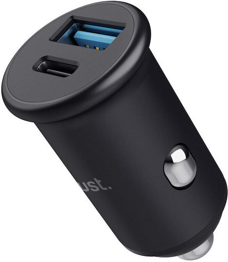 Trust Φορτιστής Αυτοκινήτου 38W Γρήγορης Φόρτισης με μία Θύρα: 1xUSB Μαύρος - Image 1