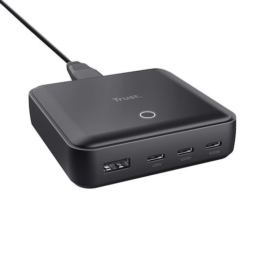 Trust Βάση Φόρτισης με Θύρα USB-A και 3 Θύρες USB-C 100W σε Μαύρο χρώμα (25242) - Image 1