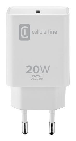 Cellular Line Φορτιστής Χωρίς Καλώδιο με Θύρα USB-C 20W Power Delivery Λευκός (ACHIPHUSBCPD20WW) - Image 1