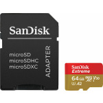 Sandisk Extreme microSDXC 64GB Class 10 U3 V30 A2 UHS-I με αντάπτορα - Image 2
