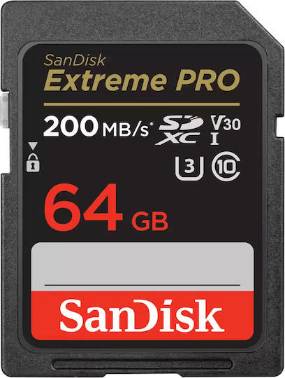 Sandisk Extreme Pro SecureDigital SDXC 64GB Class 10 U3 V30 UHS-I - Image 1