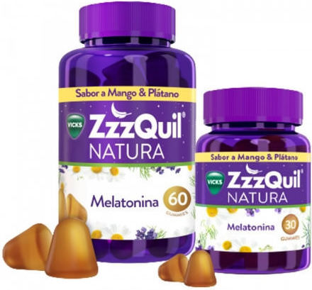 ZzzQuil Natura Melatonin Συμπλήρωμα για τον Ύπνο 90 κάψουλες Mango & Banana - Image 1