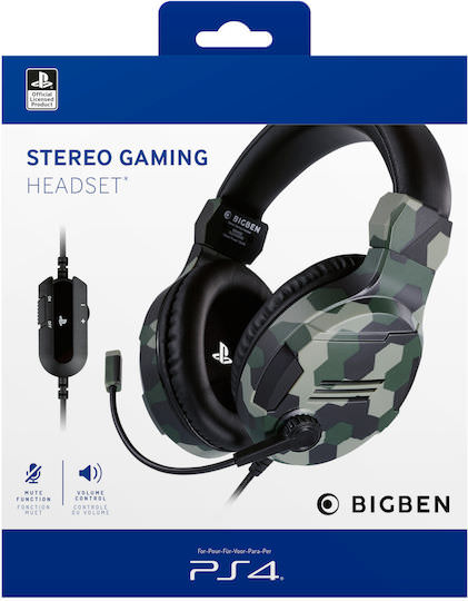 Bigben Interactive Interactive V3.0 Over Ear Gaming Headset με σύνδεση 3.5mm Πράσινο - Image 1