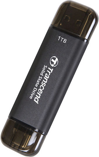 Transcend ESD310C 1TB USB 3.2 SSD Stick με σύνδεση USB-A & USB-C Μαύρο - Image 1