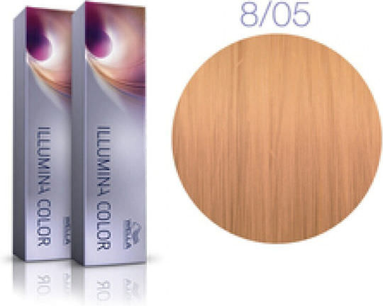 Wella Illumina Color Βαφή Μαλλιών 8/05 Ξανθό Ανοιχτό Φυσικό Μαονί 60ml - Image 1