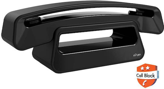 Alcatel ePure Iconic Ασύρματο Τηλέφωνο με Ελληνικό Μενού Μαύρο - Image 1