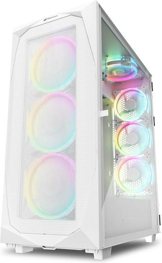 Sharkoon REV300 Gaming Full Tower Κουτί Υπολογιστή με Πλαϊνό Παράθυρο και RGB Φωτισμό Λευκό - Image 1