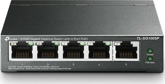 TP-LINK TL-SG1005P v2 Unmanaged L2 PoE Switch με 5 Θύρες Ethernet - Image 1