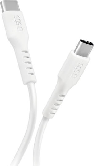 SBS USB 2.0 Cable USB-C male - USB-C 25W Λευκό 1m CABLETCC10W - Image 1