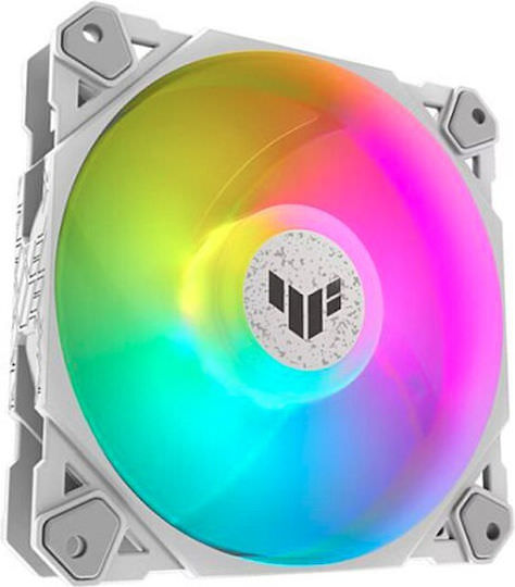 Asus TF120 Case Fan με ARGB Φωτισμό και Σύνδεση 4-Pin PWM 3τμχ Λευκό - Image 1