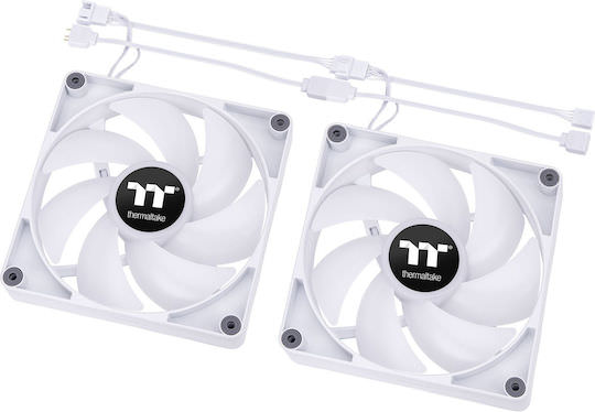 Thermaltake CT140 Sync PC Case Fan με ARGB Φωτισμό και Σύνδεση 3-Pin / 4-Pin PWM 2τμχ Λευκό - Image 1