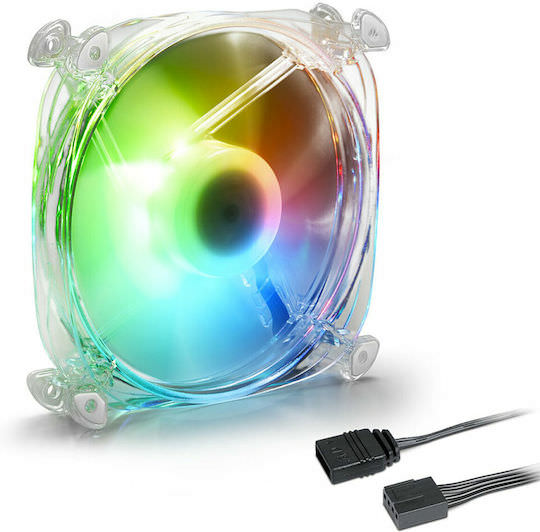 Sharkoon SHARK Disc PWM Case Fan 120mm με RGB Φωτισμό και Σύνδεση 3-Pin / 4-Pin Λευκό - Image 1