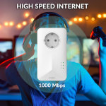 Strong Powerline 1000 V2 KIT Διπλό για Ενσύρματη Σύνδεση με Passthrough Πρίζα και Θύρα Gigabit Ethernet - Image 2