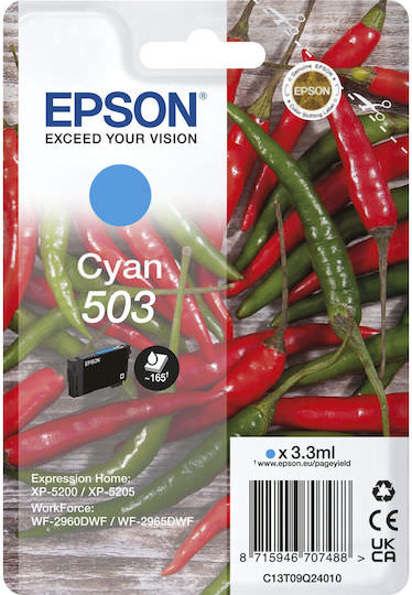 Epson 503 Γνήσιο Μελάνι Εκτυπωτή InkJet Κυανό (C13T09Q24010) - Image 1