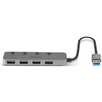 Lindy USB 3.0 Hub 4 Θυρών με σύνδεση USB-A Γκρι - Image 3